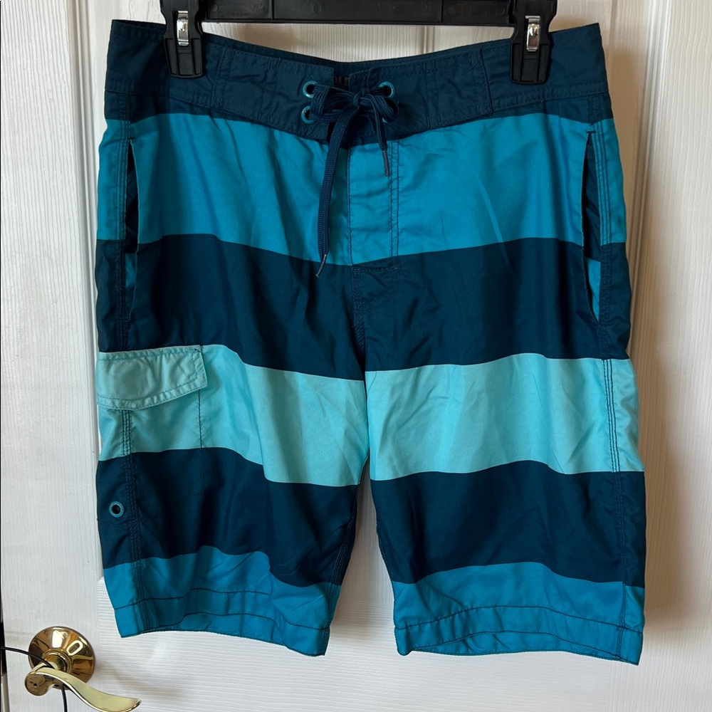 Old Navy Men's Blue Striped Board Shorts
